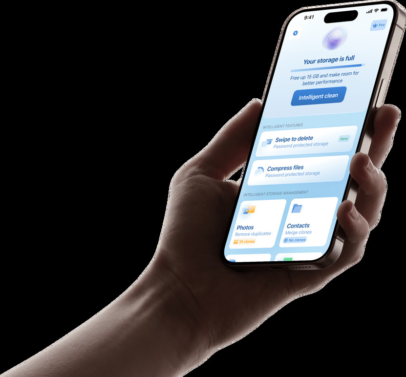 Free iPhone 15 Pro Hand Mockup Mockuuups Studio
